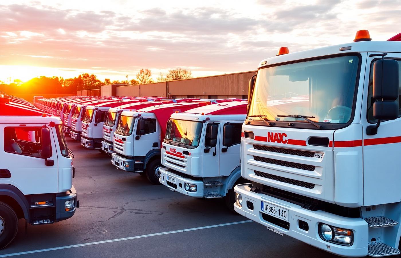 ACE collection trucks parked at the depot